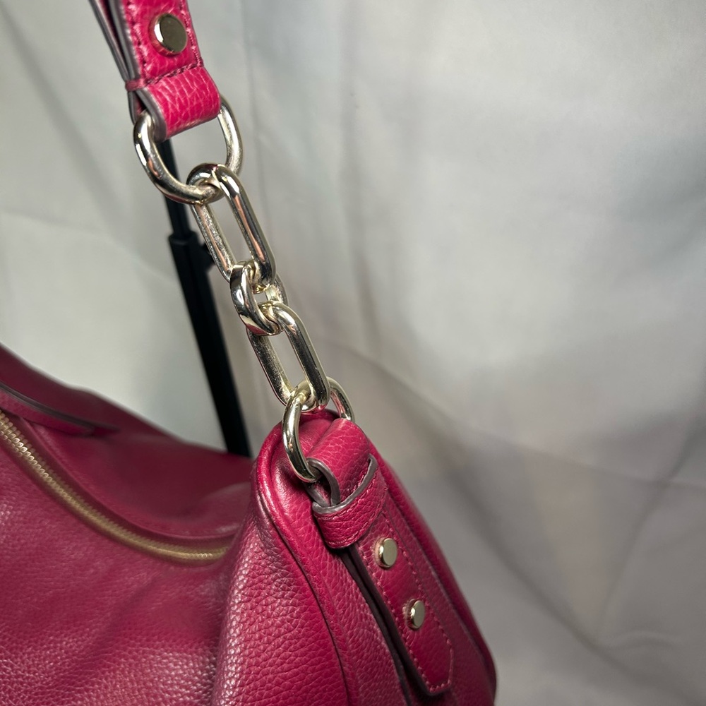 🎄🎄Kate Spade Burgundy Leather Hobo Shoulder Bag - Picture 3 of 8